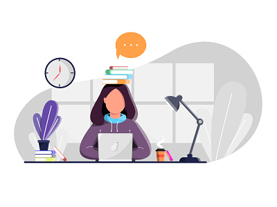 School From Home adobe illustrator character coronavirus design flat illustration flatdesign illustration illustration art vector whf
