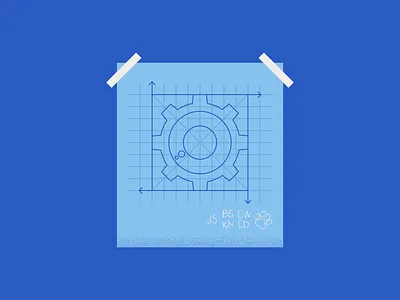About Us arrows blueprint design draft evolution flat gear gears grid header illustration icon illustration illustrator landing page minimal paper poster print tape vector