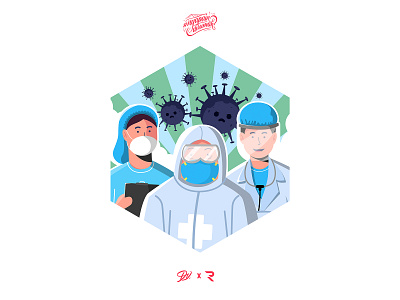 Heroes adobe illustrator challenge character character design coronavirus design flat illustration flatdesign illustration illustration art vector