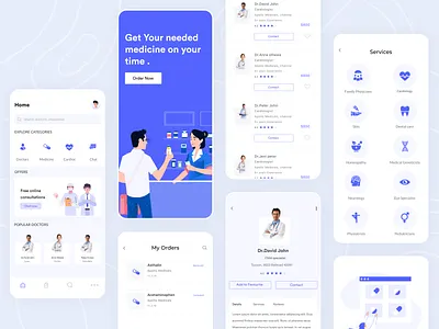 Healthcare app appointment chat doctor health healthcare medicine mobile mobile app ui uipractice ux uxui