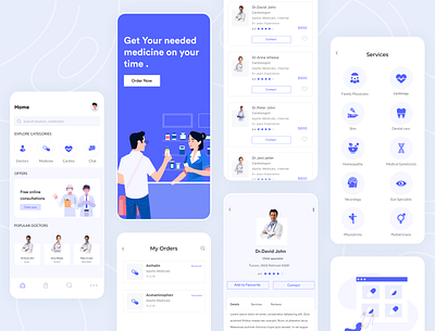 Healthcare app appointment chat doctor health healthcare medicine mobile mobile app ui uipractice ux uxui