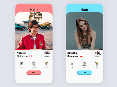 Mattr Profile 006 app blog blogging coffee cute daily ui daily ui 006 dailyui dailyui 006 design kawaii photo profile profile card profile page ui ux