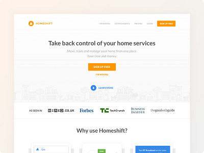 Homeshift - Landing Page #2 branding landing page landing page design minimal minimalism minimalist minimalistic ui ui ux ux web