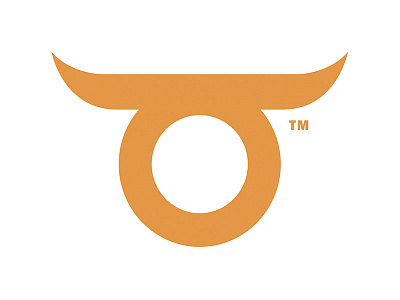 Primitive Logo agency branding buffalo bull circle cow horns logo minimal orange simple