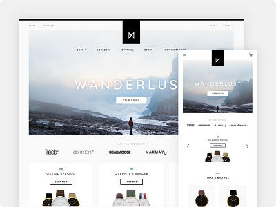 Minimalist Watches - Landing Page Concept #2 branding design ecommerce minimal minimalism minimalist minimalistic mobile mobile design shopify ui ui ux ux watches web