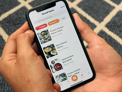 Recipe comparison flow animation app clean compare health interaction ios iphone list mobile nutrients principle product design recipe saas ui ux video
