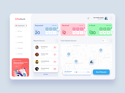 Redbank Blood donate Tracker adobexd blood blood donation dashboad interaction design minimal rapidgems rapidgems studio ui uiux web webapp xd