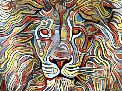 The Lines in a Lion branding design illustration