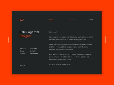 Online Portfolio 2020 dark mode portfolio site web web development