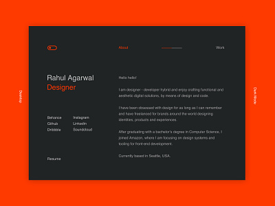 Online Portfolio 2020 dark mode portfolio site web web development