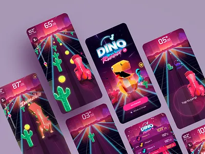 Dino Runner AR Core by Google ar core augmented reality character design dino dino run dinosaurs game design games gaming player runner