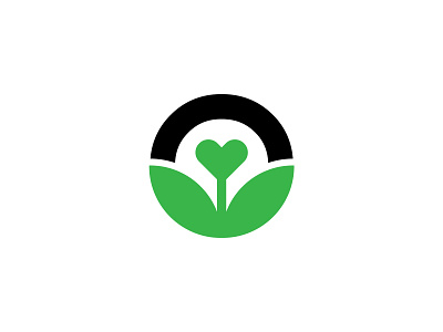 Heart + Plant brand fitness flourish food green grow health healthy icon identity leaf logo love minimal monogram nature organic plant wip