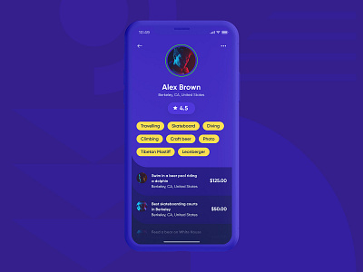 Twigs profile app chips entertainment experience ios patterns profile tags travelling ui