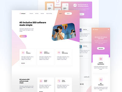 SEO Landing Page clean ui creative design gradient seo typohraphy ui ux website