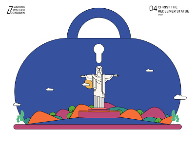 7 Wonders of the world | LOCKDOWN |04.Christ the Redeemer Statue adobe illustrator adobe photoshop branding design illustration minimal print design vector