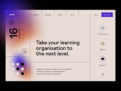 chain: home page app courses e learning edtech education identity landing landing page memberships online courses product design product page promo teach visual identity web web design web site webinar website