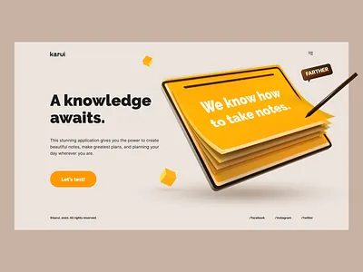 karui notes 3d 3d art adobe illustrator app brand cinema4d design illustraion notes product ui ui design web web design website website design