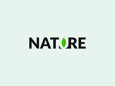 Nature word mark negative space logo design green icon illustraion illustrator leaf logo logodesign logodesigner logos logotype nature negative space negative space logo sign vector wordmark wordmark logo