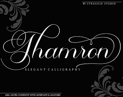 Thamron - Elegant Calligraphy artwork awesome brand branding class classic classy clean contemporary cover design elegance elegant font font design logo luxury old old style wedding