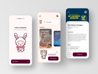 Kids Library app mobile design mobile ui ui ux