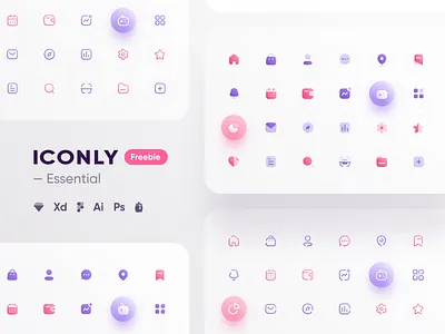 Freebie: Iconly | Essential icons branding design essential flat home icon icon pack icon set icons icons design icons pack icons set iconset iconsset illustration illustrator logo minimal ui vector