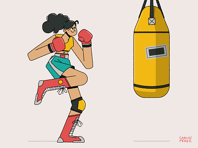 Boxing girl boxing character design design art flat girl illustration people woman