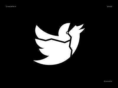 CYBERTWIT bird logo composition cyberpunk graphic design icon icon design iconography illustration logo minimalism twitter vector