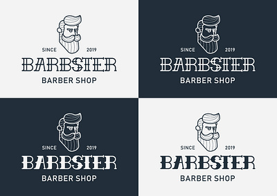 Barbster Barber Shop barber shop branding design illustration logo logo design minimal typography vector