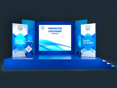 Foundation Stone Laying Ceremony of BRAC University. 3d 3d art 3d artist 3d design 3dsmax corporate stage event set design stage design