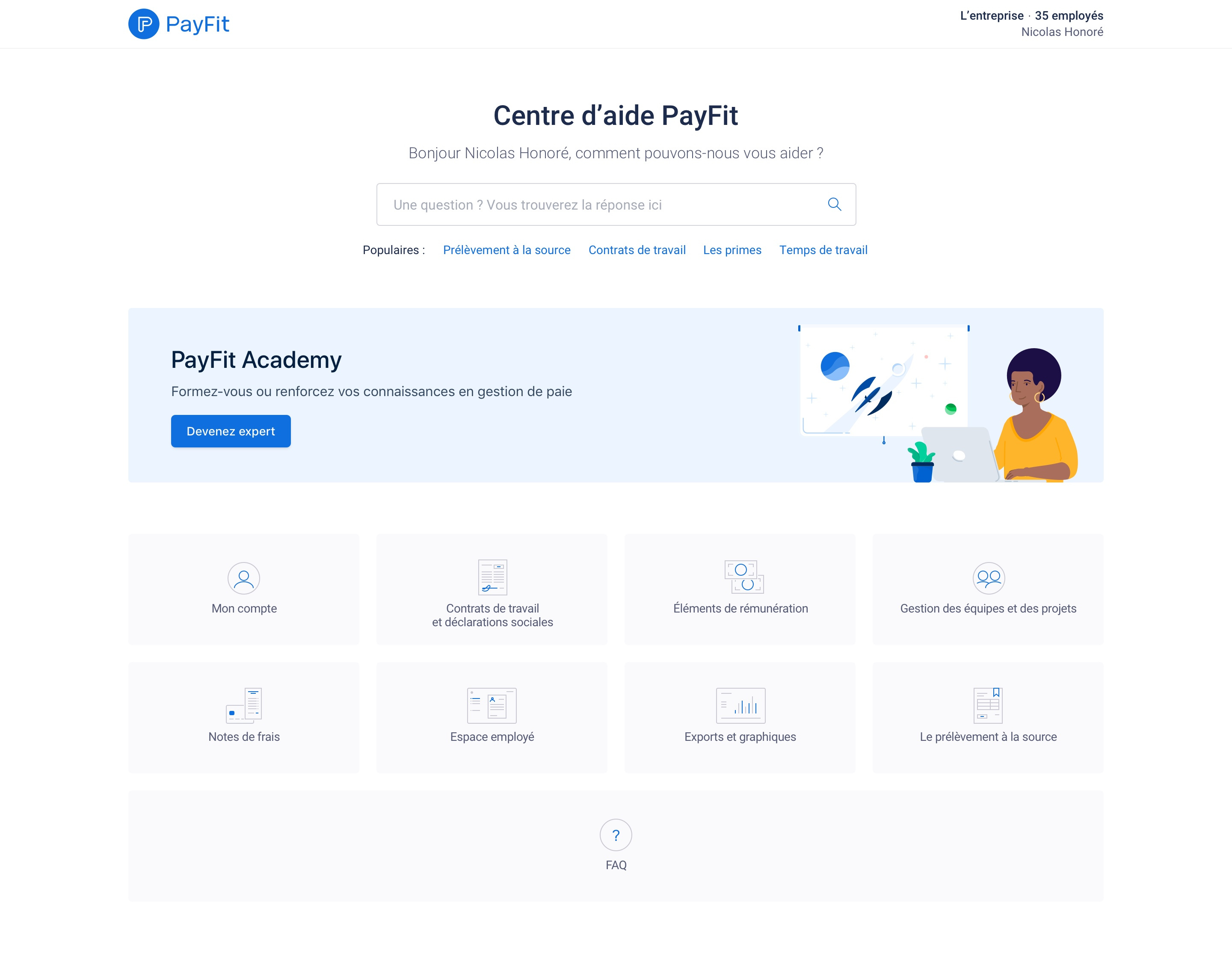Example of Client center Banner