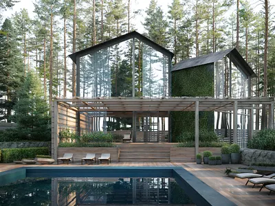 Forest House 3d artist 3dsmax architect architecture architecture design exterior visualization