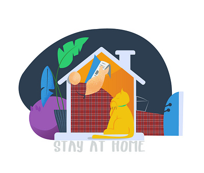 Stay At Home branding design home illustration pandemic quarantine stay home stay safe stayhome sweet home virus