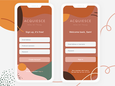 Acquiesce Login Screen dailyui design login screen signup ux ui