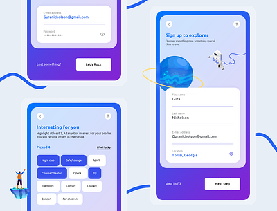 Mobile app Sign in / Sign up app design gura nicholson illustration mobile mobile app design mobile ui registration sign in sign up ui user experience user interface ux web website