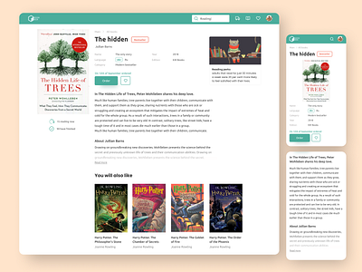 Website for Book Store animation design desktop flat mobile ui ux web website