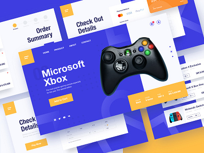 Web Page - Shop Gaming Device blue console creative dailyui device games gaming website landingpage mobile ui nintendo switch ps4 shop store ui ui design uiux ux webdesign xbox yellow