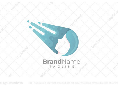 Shooting Star Logo (for sale) asteroid beautiful beauty branding care comet drop logo logos meteor shooting skin star water woman