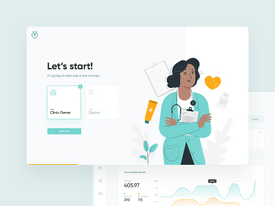 Healthcare appointment clean dashboard design doctor health healthcare hospital layout login manage manager sign ui ux visit visux web website wizard