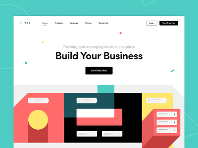 CRM - Landing Page Concept abstract arounda business cells concept crm design figma figures geometry illustration landing management marketing platform sales system ui ux web design