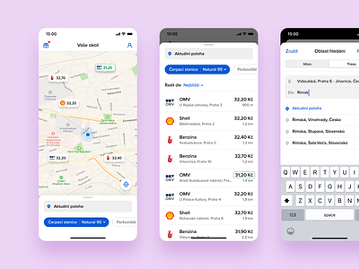 Fuel Prices Near You app automotive design elevup fuel gas ios iphone layout map mobile monitor search ui ux