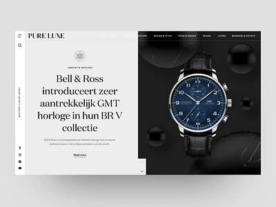 Unused proposal for design Online Magazine black and white design fragrance magazine magazine design ui watch web webdesign website