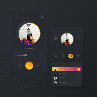 Dark Soft Ui Mobile / App adobexd app app design dark mode dark ui mobile ui music app neumorphism softui ui uidesign uiux ux uxdesign