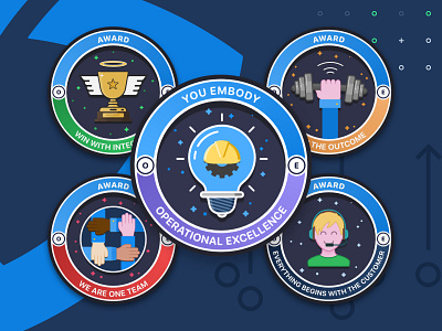 FanDuel Operational Excellence Awards affinity designer affinitydesigner award awards badge branding design designs fanduel illustration team teamwork vector