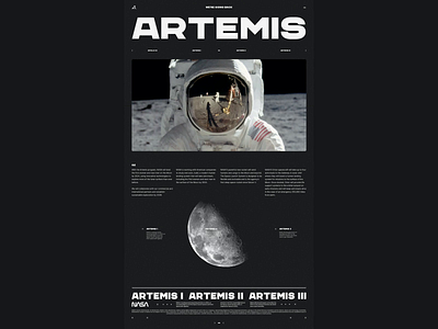 Nasa Artemis poster artemis editorial editorial layout grid grid layout nasa space typography web design web designer webdesign website