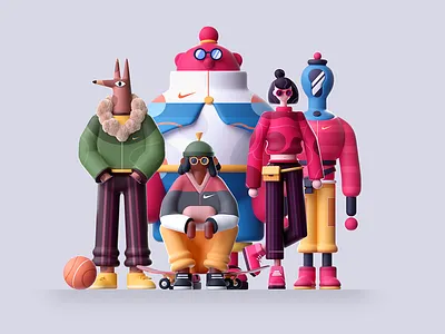 GANG 2d 3d character character design characterdesign characters colors gang graphic illustration team