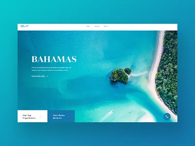 Agency travel website agency bahamas beach blue clean design minimalist travel unsplash ux uxdesign vacation web website website concept website design xd xd design
