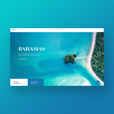 Agency travel website agency bahamas beach blue clean design minimalist travel unsplash ux uxdesign vacation web website website concept website design xd xd design