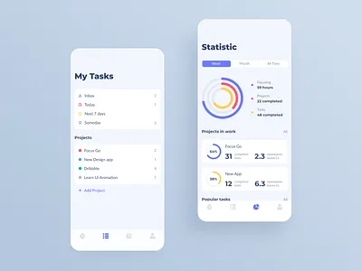 Focus Go app design figma focus likemywork mobile pomodoro project task timer todo ui ux