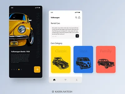 Volexvagon Shopping app concept adobexd application application ui black blue car icon orange shopping app ui uidesign uiux ux vector volex white xd yellow