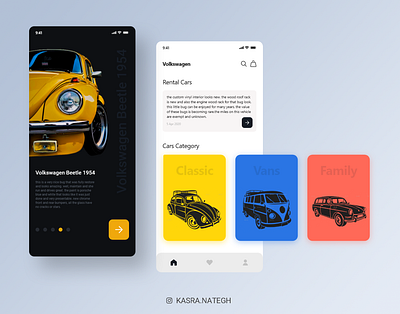 Volexvagon Shopping app concept adobexd application application ui black blue car icon orange shopping app ui uidesign uiux ux vector volex white xd yellow